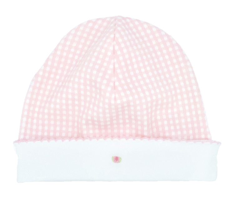 Pink Gingham Bunny Hat - NB