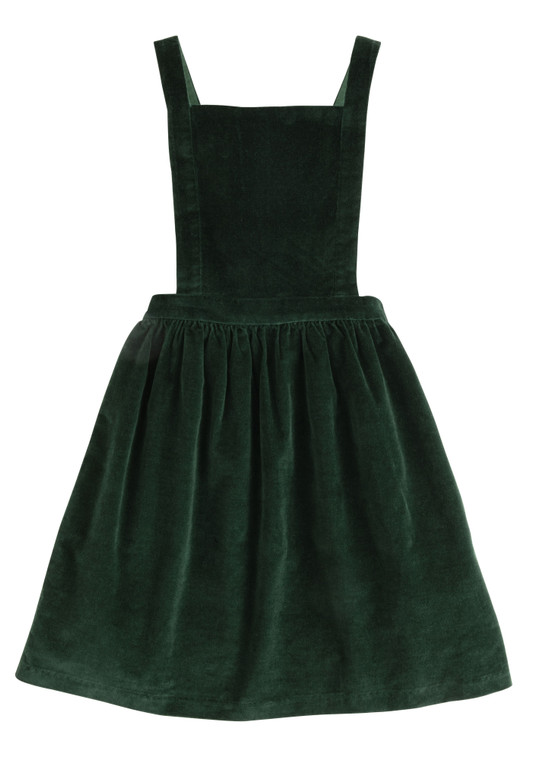 Emerald Velvet Pinafore Dress