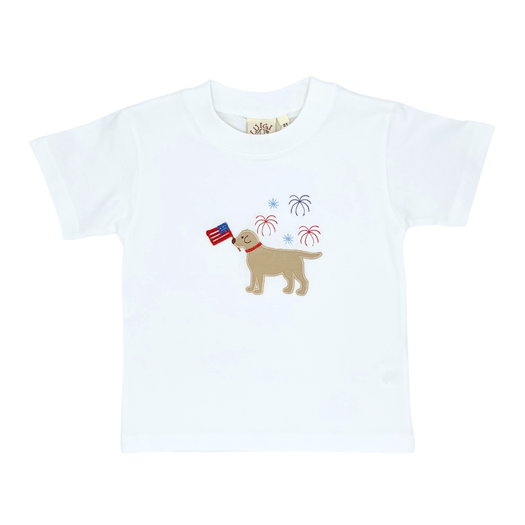 White Patriotic Pup Shirt