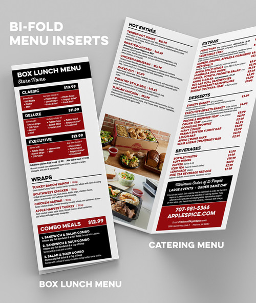 Bi-fold Box Lunch Menu