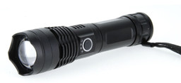 2000 Lumen Adjustable Focus Rechargeable Black Flashlight