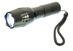 10 W LED/500 Lumen Adjustable Beam Black Flashlight W/Tactical Switch