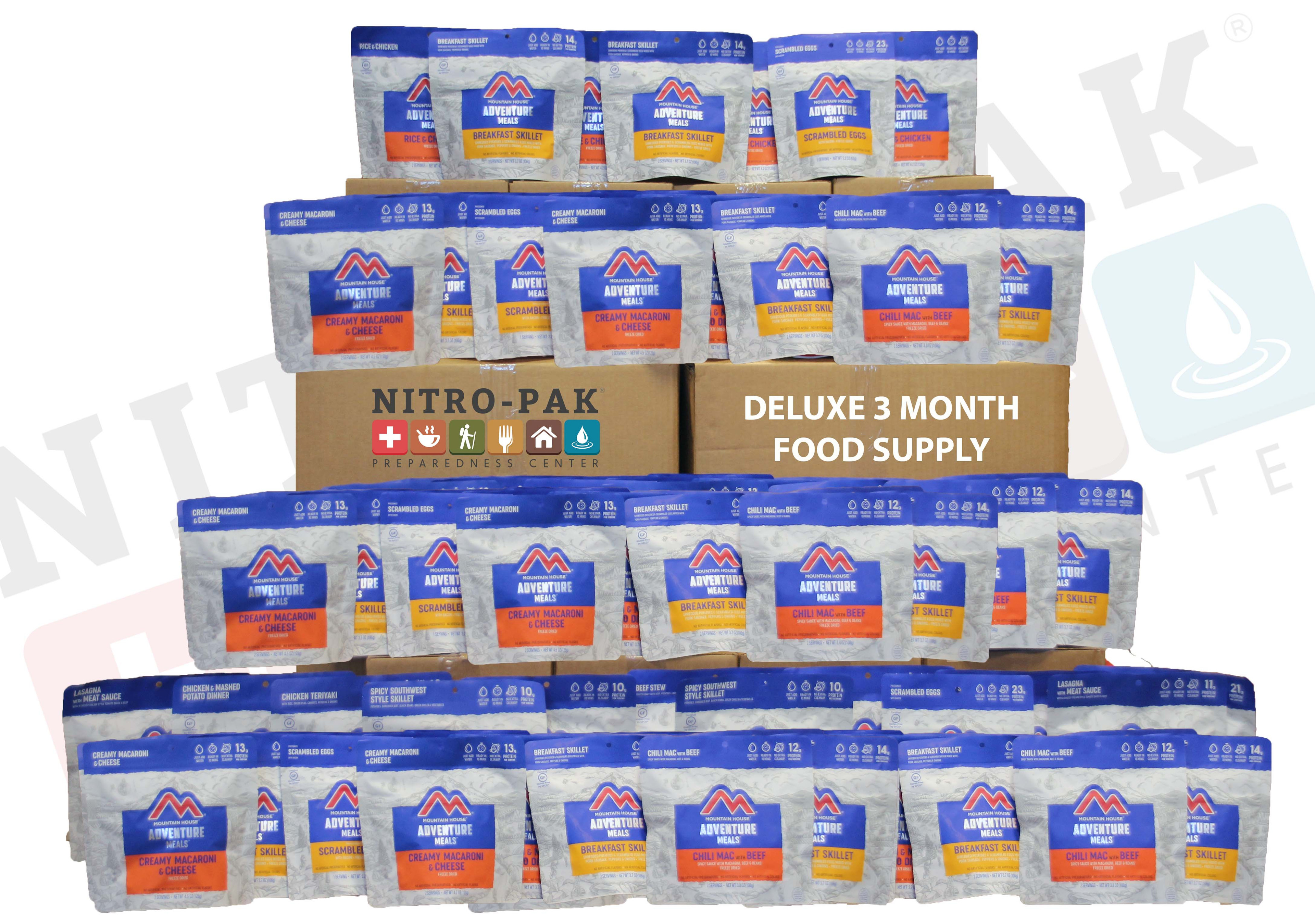 Nitro- Pak Deluxe 3 month food supply, Mountain house food