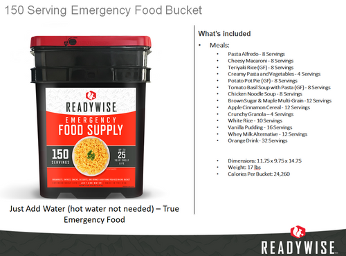 Wise 150 Servings Emergency Food Bucket**HOT BUY!!**