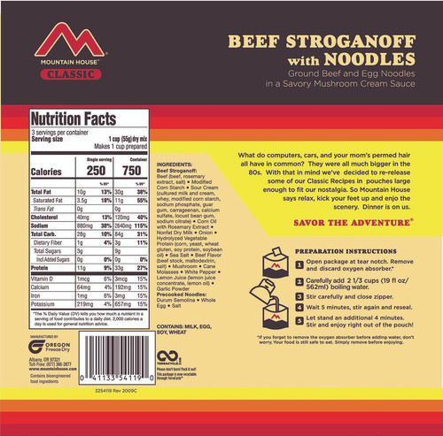 Mountain House CLASSIC Beef Stroganoff Pouch Mountain House CLASSIC Beef Stroganoff Pouch