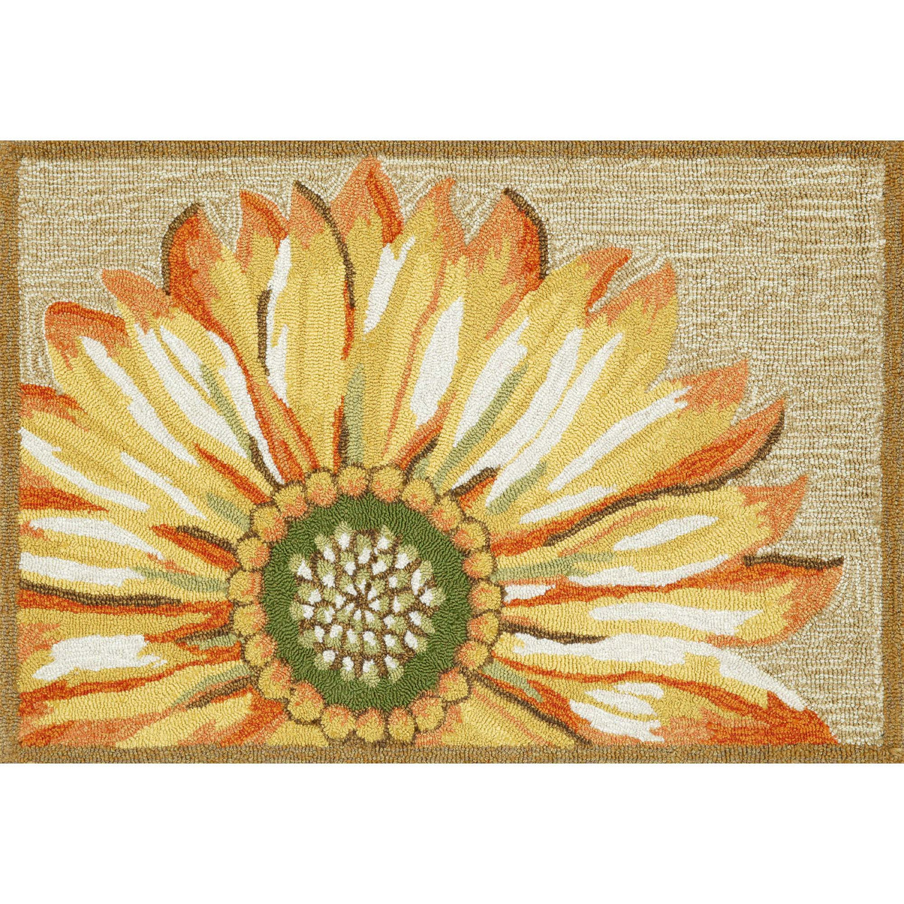 Trans Ocean Liora Manne Frontporch 1417/09 Sunflower Yellow Area Rug