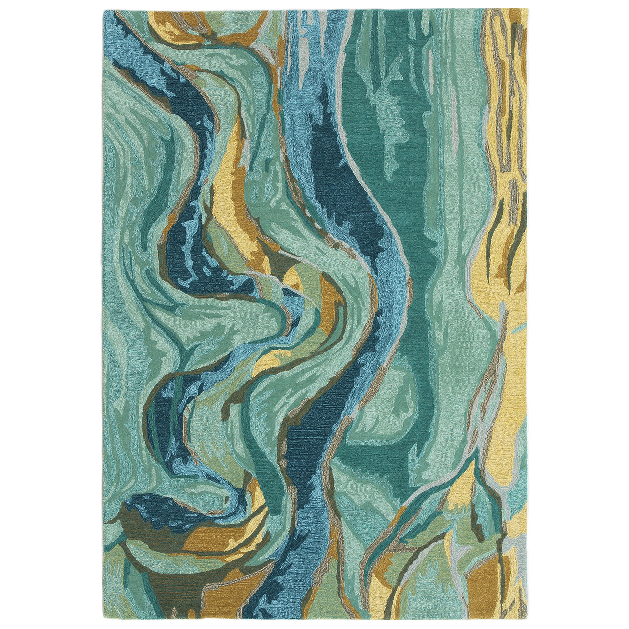 Trans Ocean Liora Manne Corsica 9149/03 Panorama Blue/Green Area Rug