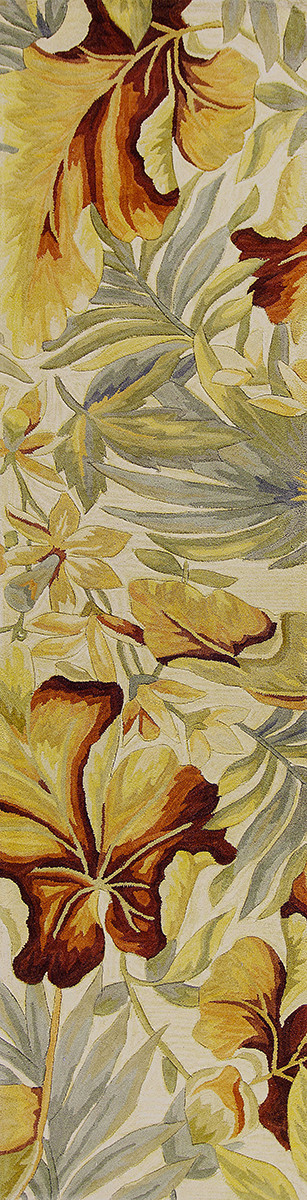 TAPIS VINTAGE VERT FLORAL - Avec Franges – Zafar tapis