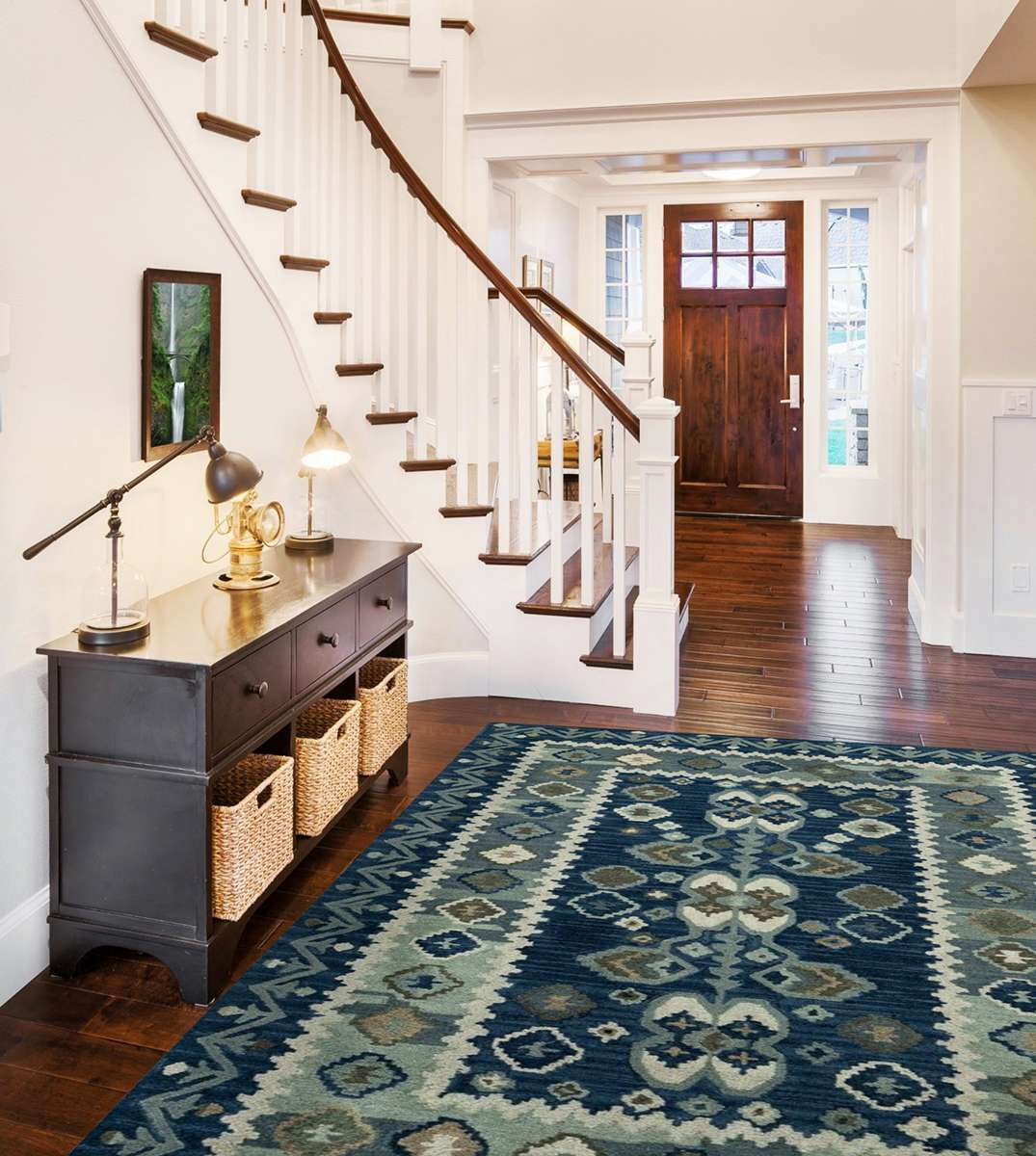 Momeni Tangier TAN-1 Blue Area Rug | Tribal Rugs