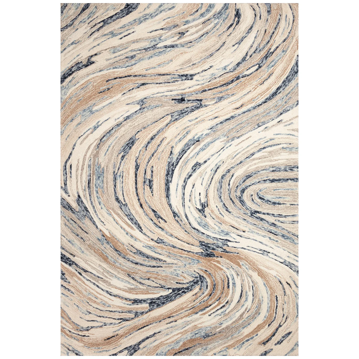 Trans Ocean Savoy Big Wave Blue Area Rug