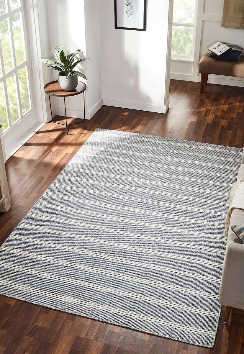 美品 COURT FISHERMAN'S RUG ウールラグ 180×240 Antrim Las Palmas Ocean Wool Area Rug | Blue Rugs