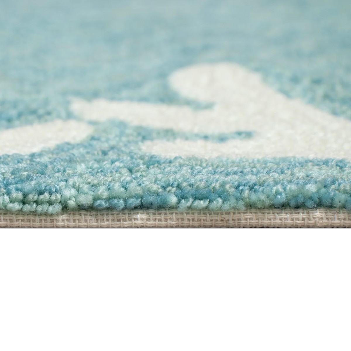 Trans Ocean Capri 1620/04 Coral Border Aqua Area Rug | Rug Goddess