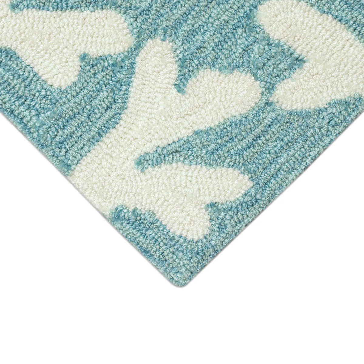 Trans Ocean Capri 1620/04 Coral Border Aqua Area Rug | Rug Goddess