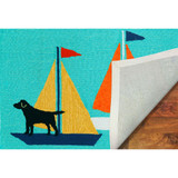 Trans Ocean Liora Manne Frontporch 1402/03 Sailing Dogs Blue Area Rug