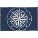 Trans Ocean Frontporch 1447/33 Compass Navy Area Rug