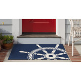 Liora Manne Frontporch 1456/33 Vavy Ship Wheel Rug