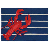 Liora Manne Frontporch 1595/33 Lobster On Stripes Navy Rug