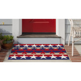 Trans Ocean Liora Manne Frontporch 1804/14 Stars & Stripes Americ Area Rug