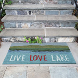 Trans Ocean Liora Manne Frontporch 4507/03 Live Love Lake Water Area Rug