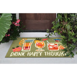 Liora Manne Frontporch Green 4573/06 Happy Drinks Mat