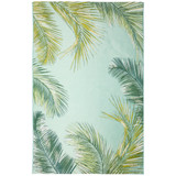 Trans Ocean Liora Manne 8151/04 Palm Border Aqua Area Rug