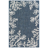 Trans Ocean Liora Manne Carmel 8448/33 Coral Border Navy Area Rug
