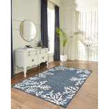 Trans Ocean Liora Manne Carmel 8448/33 Coral Border Navy Rug