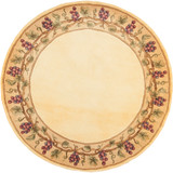 Kas Emerald 9058 Ivory Grapes Border Round Rug