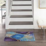 Nourison Prismatic PRS32 Blue Gold 
Rug Accent