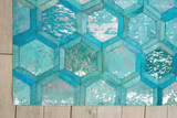 City Chic MA100 Turquoise Hair on Hide Rug