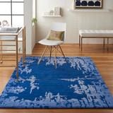 Nourison Symmetry SMM02 Navy Blue Area Rug