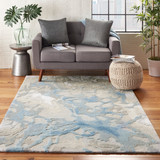 Nourison Symmetry SMM07 Light Blue/Ivory Area Rug