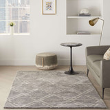 Nourison Venosa VSN01 Grey/Ivory Rug in seating area