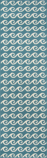 Momeni Baja BAJ14 Waves Blue Area Rug