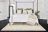 Momeni Beckton Taupe Area Rug in bedroom