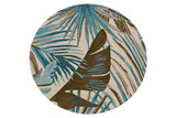 Kas Cove 3002 Ivory Teal Palms Round Rug