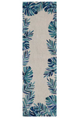 Kas Cove 3004 Ivory Blue Tropics Runner Rug