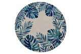 Kas Cove 3004 Ivory Blue Tropics Round Rug