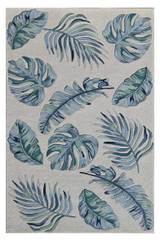 Kas Cove 3005 Ivory Blue Leaves Area Rug