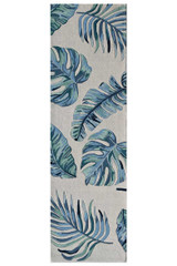 Kas Cove 3005 Ivory Blue Leaves Runner Rug