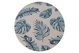 Kas Cove 3005 Ivory Blue Leaves Round Rug