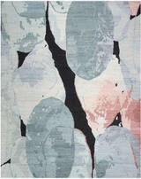 Nourison Silk Shadows SHA25 Blue Pink Area Rug