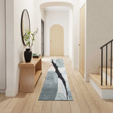 Nourison Silk Shadows SHA26 Blue Pink Runner Rug