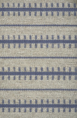 Crescent Ticking Stripe Grey & Blue Rug Crescent Ticking Stripe Grey & Blue Rug