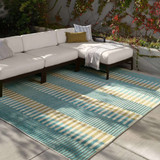 Alina ALI04 Nori Blue Striped Area Rug
