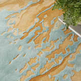 Nourison Prismatic PRS36 Sand Blue Rug