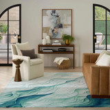 Nourison Prismatic PRS42 Silver Green Area Rug