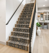 Grand Parterre Graphite Sarouk PT02 Stair Runner