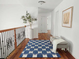 Momeni Leiden LEI-1 Navy Blue Ikat Rug in hallway