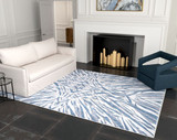 Kas Luna 7144 Ivory/Blue Modern Rug in living room